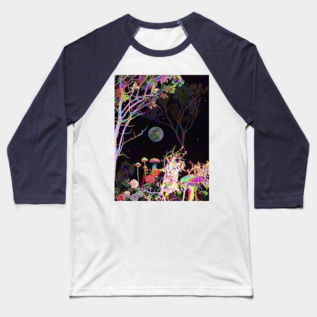 Colorful Night Baseball T-Shirt by Cajuca